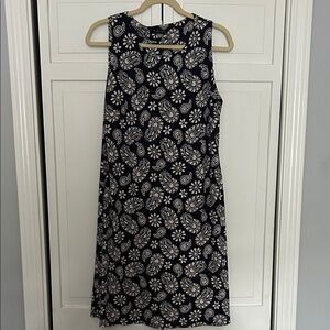 Tommy Hilfiger Navy and Cream Paisley Midi Dress size 12
